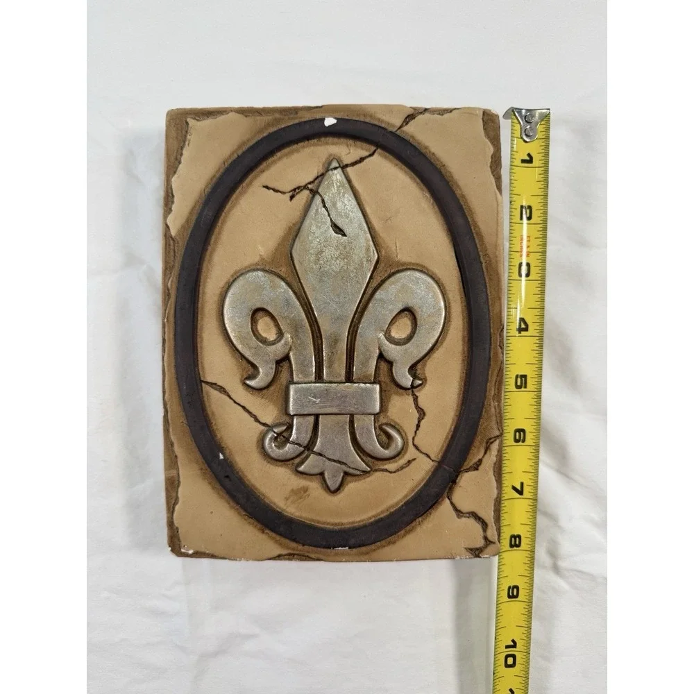 Fleur De Lis Wall Plaque Rustic New Orleans Decor‎ Distressed Relief Art